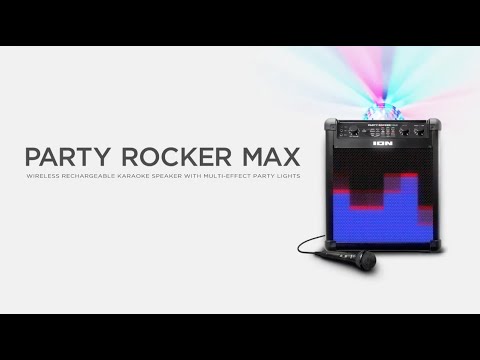 ION® Party Rocker Max - Wireless Rechargeable Karaoke Speaker with Multi-Effect Party Lights